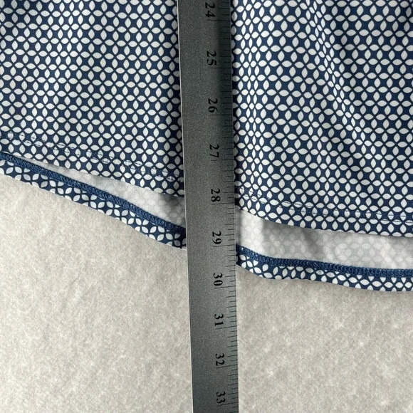 Lands' End Sport Tank Top Womens L 14-16 Printed Pleated Sleeveless Stretch Blue - Picture 8 of 10